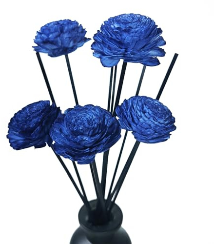 25PCS Reed Diffuser Sticks Set, 20PCS Black Diffuser Sticks 5PCS Flower Diffuser, Replacement Refill Essential Oil Fragrance Diffuser for Home, Hotel, Bathroom, Office Decor. (Bottle Not Included)