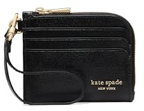 kate spade new york Women's Devin Saffiano Leather Coin Card Case Wristlet, Black, One Size