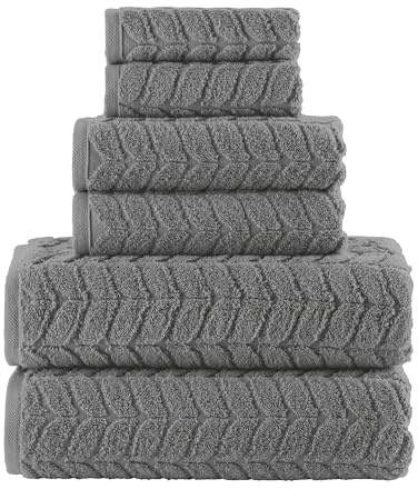 Elegant Comfort Juego de Toallas de Lujo de 6 Piezas, 100% algodón Turco, Trenzadas, texturizadas, Suaves y absorbentes, Incluye 2 Toallas de baño, 2 Toallas de Mano y 2 paños,