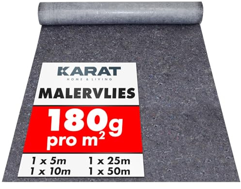 KARAT Rotolo di tessuto non tessuto, 10 m x 1 m, 15 rotoli, 75 m², con rivestimento antiscivolo, per pittori e artigiani, 180 g/m² (150)