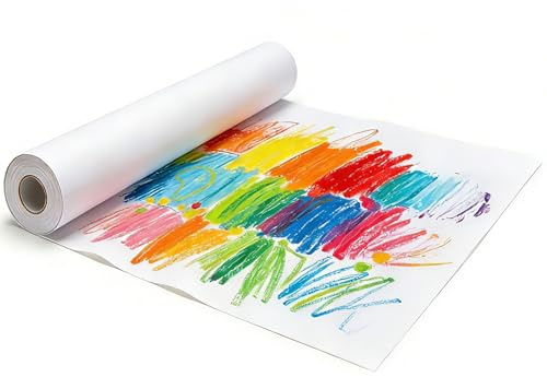 Rotolo Carta Disegno Bianco, 43 * 20 cm Rotolo di Carta Artistica da Disegno, Bambini Rotolo Pittura, Rotolo di Carta Artistica Carta per bambini, per Artisti, Arte Schizzo, Pittura