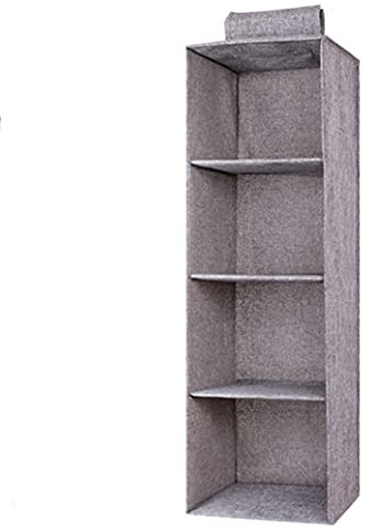 Digead Organizador Colgante para Armario de 4 Niveles, Estantería Colgante de Tela, Estante de Tela para Armario para Ropa, Toallas, Gris