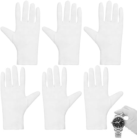3 pares de guantes de algodón blancos, guantes hidratantes, guantes de tela de algodón, guantes textiles suaves, lavables y flexibles, para hombres y mujeres, manos secas
