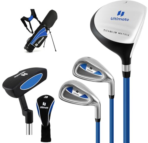 SPOTRAVEL 6 PCS Golf Club Set, Junior Practice Golf Set (Age 11-13, Blue)