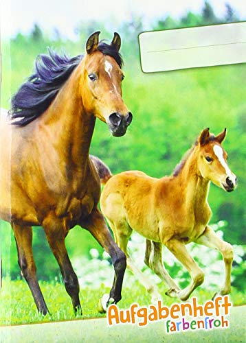 Lernfreunde Aufgabenheft Farbenfroh Mini A6 1 Schuljahr Motiv Pferde EH, Zusatz sortenrein: 1 Schuljahr ohne Datumsbindung, farbige Tage, Einzelmotiv