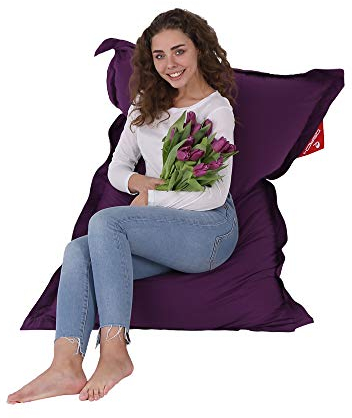 QSack Traum Kinder Sitzsack Baumwolle Hülle deutsche Qualitäts EPS Sitzsack Füllung Inlett 100x140 cm (violett)