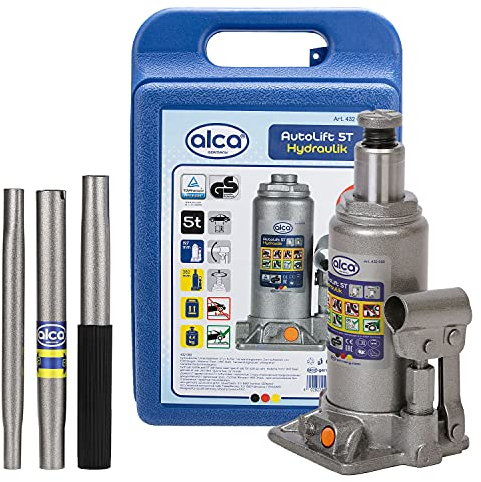 alca® Wagenheber Unterstellheber hydraulischer 5t Stempel-Wagenheber für SUV/PKW Hubhöhe 19,7-38,2cm