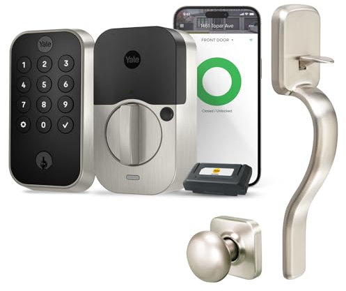 Yale Assure Lock 2 Keypad with Wi-Fi and Ridgefield Handle in Satin Nickel