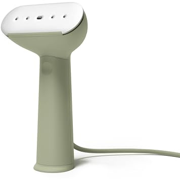 Steamery Handheld Clothes Steamer Cirrus 3, 1200W, US Plug, Heated Ironing Plate, Fast Heat Up, Garment Wrinkle Remover, Green