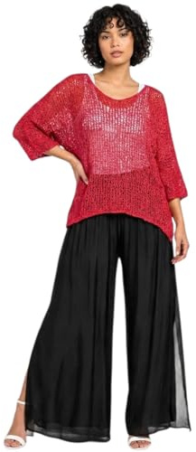 Alam Exclusive Women's Popcorn Top Crochet Oversized Knit Ladies Plain Batwing Boho Cover Up Summer Fish Net