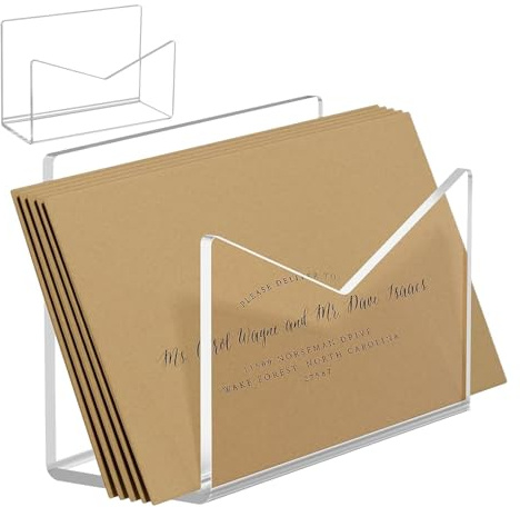 Porte-courrier en acrylique - Porte-lettres portable en acrylique pour comptoir, bureau, école, maison, bureau