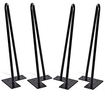 MUL-BOUTIQUE Lot De 4 Pied de Table Metal，Pied de Bureau à Trois Poteaux,Coffee Table Legs Industrial Modern Design, Suitable for Coffee Tables, Modern Desks (Noir, 30cm)