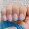 24 Stück Künstliche Nägel Kurz Mandel Falsche Nägel Gradiente Blaue Französische Acryl Press on Nails, 12 Größen False Nails Klebe Akrylische für Frauen Maniküre DIY (Blue Farbverlauf, 24x)