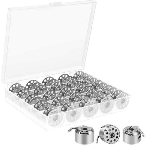Bobine per Macchina da Cucire Domestica,Set da 25 Bobine Metalliche