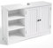 Bealife Waschbeckenunterschrank, Badezimmerschrank 90 x 30 x 60 cm, mit 2 Türen, 5 Fächern und höhenverstellbarem Einlegeboden in 3 Stufen, Magnetverschluss, viel Stauraum, wasserabweisend (Weiß)