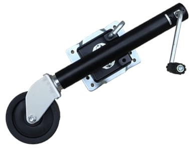 NYTFHMS Bolt-On Swivel Tongue Jack -Lift Swivel Trailer Jack, Heavy Duty Trailer Jockey Wheel, Black Swivel Trailer Wheel, Vertical Load 540Kg, 15Cm Rubber Wheel, for