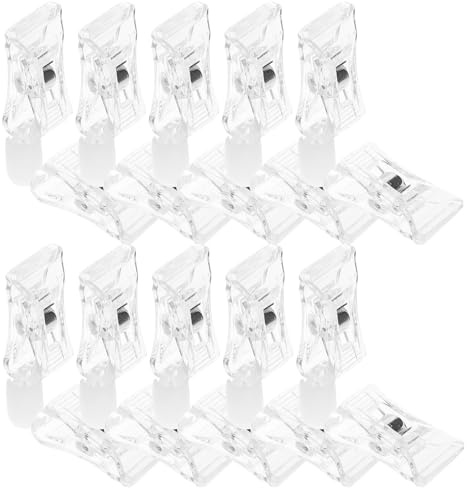 Pince à Panneau Double Face en Plastique Blanc, 10 Pièces | Articulée et Rotative Positionnement Facile pour L'Affichage de Prix ou Documents les Bureaux et Magasins