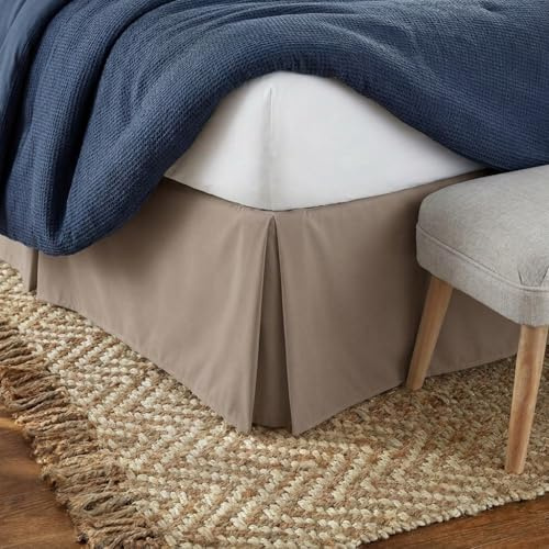 Linen Market Bed Skirt - Ultra Soft Microfiber - Easy Fit with 14 Inch Tailored Drop - Hotel Quality, Shrinkage & Fade Resistant - Bed Cover - Full Size Bed Skirts - Bedroom Dรฉcor - (Full, Taupe)