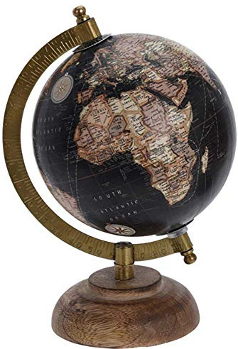 made2trade Globe terrestre au design rétro 15 cm Noir