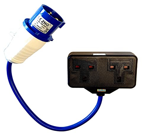 Generator Fly Lead 16 Amp Twin 13 Amp Socket 240v 230v Converter Hook Up Cable