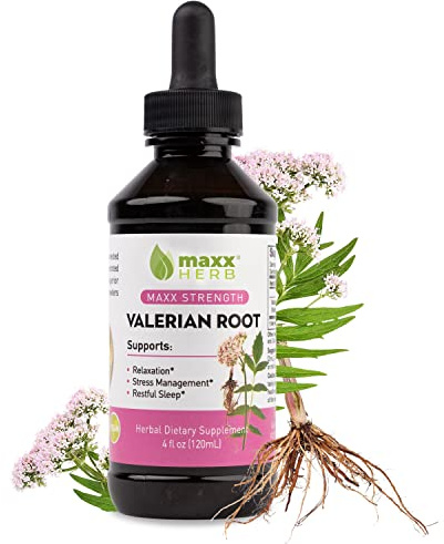 Maxx Herb Valerian Root Extract - Max Strength, Liquid Valerian Root Absorbs Better Than Capsules, for Relaxation and Restful Sleep, Alcohol-Free - 4 Oz Bottle (60 Servings)