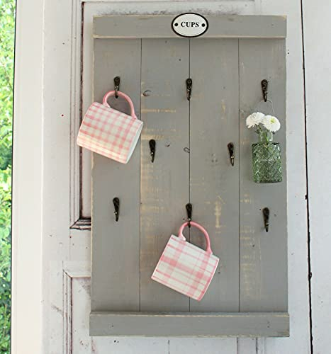 windschief-living Landhaus Tassenregal Cups CIARA, Tassenhalter Handgefertigt Shabby Chic