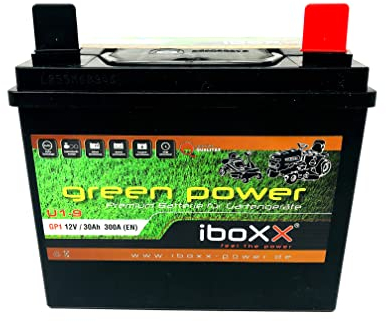 12V 30Ah Batterie kompatibel mit Honda kompatibel mit Husqvarna Rasenmäher Aufsitzmäher Pluspol rechts