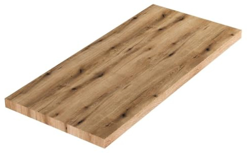 Kiamami Valentina - Mensola In Legno Per Lavabo Bagno Appoggio 100Cm Rovere Naturale