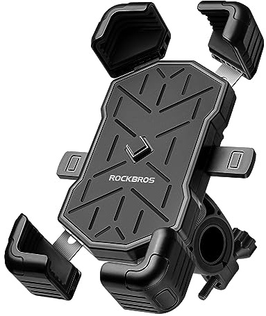ROCKBROS Bike Phone Holder Mount for 4.5''-7.1'' Phones, Quick Release Handlebar Clamp, 360 Rotatable Motorcycle Mount