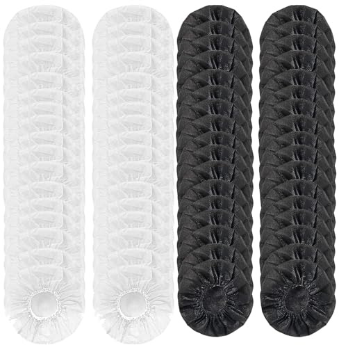 200 Pcs Housse Casque Audio, Housses de Casque Non Tissées Extensibles, Couvre-Oreillettes Extensible, Protection Casque Audio, Respirant, pour Les écouteurs de 8,5 à 10 cm, Blanc et Noir