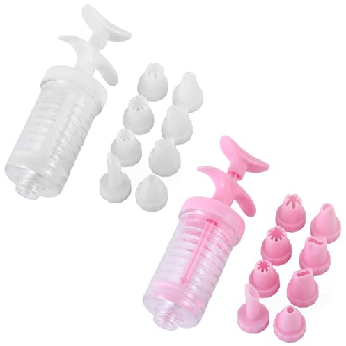 Niuhong 2 Pcs Siringa Decorazioni Set Ugelli Guarnire Siringa Crema Siringa Torta Siringa Glassa Pasticceria Accessori Decoratori Dolci Per Torte Biscotti Cupcakes Con 16 Ugelli