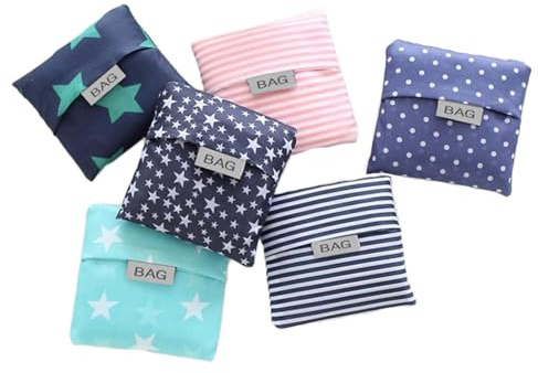 SEWOART Bolsa Compra Plegable Oxford 6 Unidades Reutilizable | Gran Capacidad, Lavable, para Libros y Revistas, Uso en Compras y Supermercado Estilo Aleatorio
