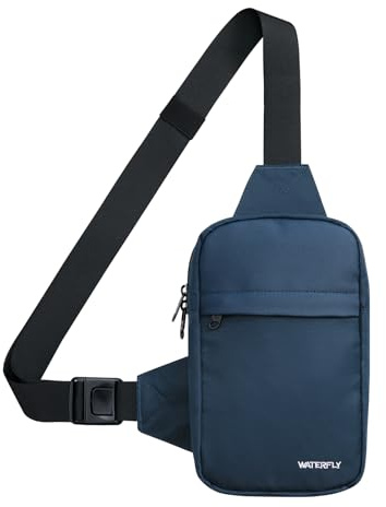 WATERFLY Umhängetasche Crossbody Brusttasche Schultertasche: Sling Bag Tasche Herren Klein Handtasche Crossover Crossbag Schulter Männer Handy Bauch Sportarten Wandern