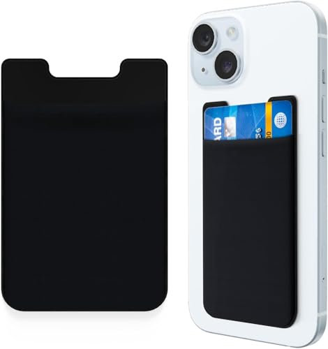 inaepeak Lot de 2 porte-cartes pour téléphone, porte-cartes de poche avec autocollant autocollant, étui de téléphone à coller pour carte d'identité, carte de crédit, porte-cartes en tissu extensible