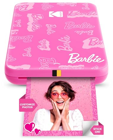 KODAK x Barbie Instant Smartphone Portable Photo Printer, Full Color, Wireless, Zink 2x3” (5.1x7.5 cm) Sticky-Back Photos, Print from iOS & Android Devices with Fun Editing App, Signature Style