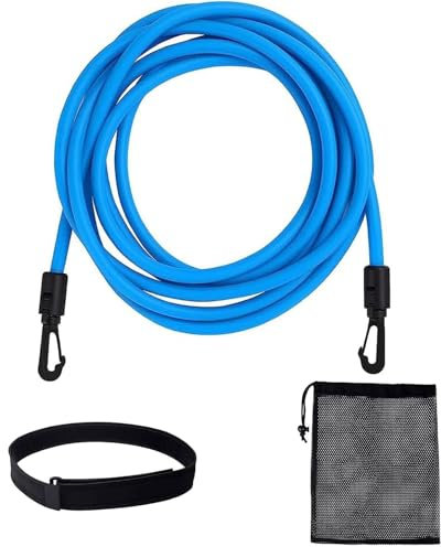 Schwimmgurt für Pool,3 Meter Schwimmtrainer Gürtel,Schwimmwiderstand Gürtel,Schwimmhilfe Gurtel,Schwimmgurt Schwimmtrainer,Schwimmgürtel für Pool Erwachsene,für Widerstandstraining,Schwimm,Blau