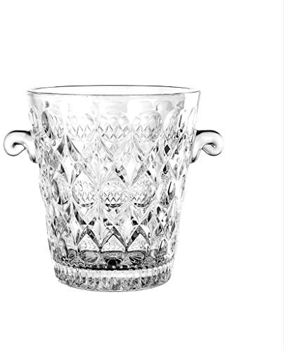 GYBBHia Elegante Secchiello per Il Ghiaccio in Cristallo con Manici, Secchiello per Il Vino, per Matrimoni, Eventi, Feste