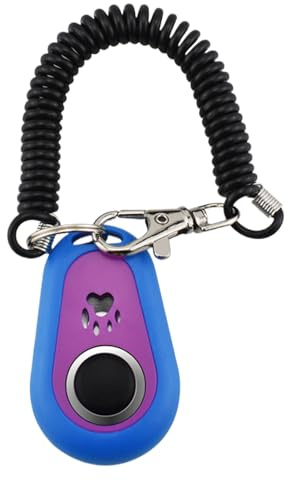 Clicker Dog Trainer | Clicker Per Animali Domestici A Doppio Colore Per Addestramento Per Cani | Strumento Portatile Con Cinturino Da Polso, Supporto Comportamentale Di Razze Grandi Medio Per Obbedien