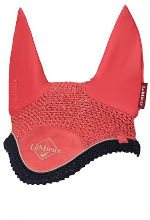 LeMieux Classic Crochet Fly Hood - Comfortable Lycra Ears - Piping Details for Mixy-matchy Outfitting - Cranberry - Medium