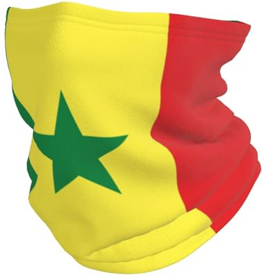KQISANGM Cache-Cou Multifonctionnel Fantaisie Aux Couleurs Du Sénégal Écharpe Tubulaire Élastique Bandana Cagoule Tour De Cou Coupe-Vent Pour Hommes Femmes Et Unisexe