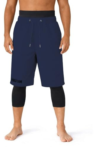 HAYTAM Maillot de Bain Homme Sarouel de Bain Short awra Homme Séchage Rapide Idéal Plage Piscine Pudeur Islamique