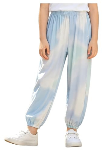 Jhaoyu barn flickor sport byxor UV skyddsbyxor träningsbyxor fitness sportbyxor fritidsbyxor träningsbyxor bekväma byxor fitness, blå, 98-104