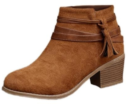 Générique bottine a talon femme bottines à talon Bottines Boots Femme Bottine Décontracté Et Élégant Daim Plate Souple Imperméable A Lacet Légère Extérieur Boots