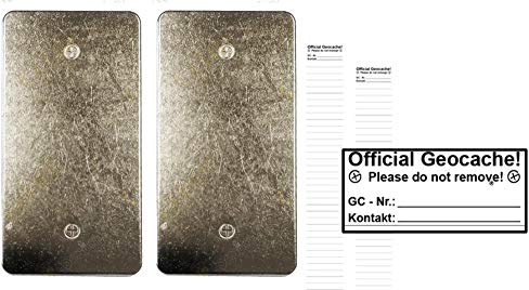 2 x Geocaching Versteck magnetisch D5 Metall Platte Magnetic Plate Geocache Abde