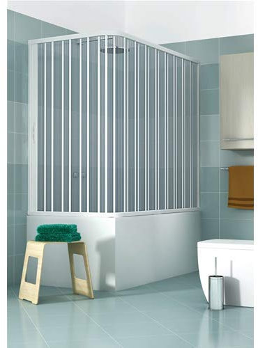 HDcasa Box Sopravasca a Soffietto Modello Anja, Apertura Laterale Reversibile, Pannelli in PVC Riducibili, Cabina Doccia Salvaspazio Made in Italy arredo bagno, 70x140 cm