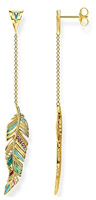 SALAN Boucles d'oreilles en Plumes De Nonchalance Colorées pour Femmes Nouveau Argent Sterling 925 Cadeau