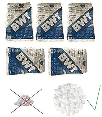 Sanvo 5 x BWT Perla TABS Regeneriersalz (99,9% Reinheitsgrad) 25 Kg in Kissenform inkl. Mehrzwecktuch by Sanvo zum Reinigen Ihrer Anlage 125 kg