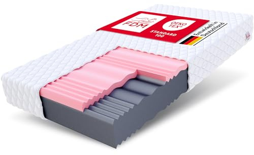 FDM Select Max Matelas 160x200 cm Mousse à Mémoire de Forme Épaisseur 18 cm Fermeté H3 H4 Matelas à Deux Faces 7 Zones de Confort Housse Lavable Oeko-TEX Hypoallergénique