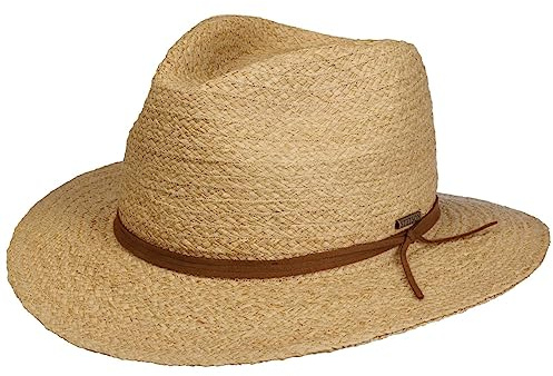 Stetson Classic Traveller Raffia Straw Hat Unisex Leather Band Lightweight Garden Sun Summer