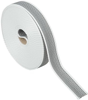 IdeaGenesis - Cinta Reversible para Recogedor de Persianas Enrrollables | Cuerda de Repuesto para Carrete de Toque Suave y Rígido | Resiste Rayos UV y Abrasión (Bicolor Gris Beig, Cinta 22mm)